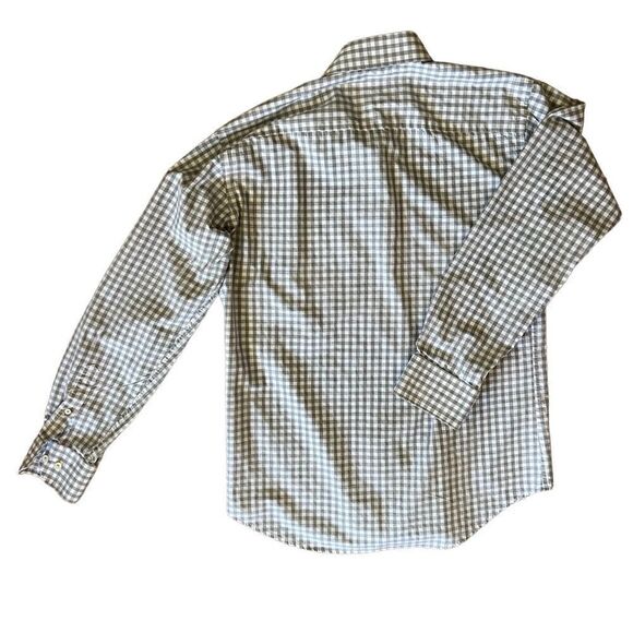 Bugatchi Grey and White Checked Shirt. Size 15.5 34/35. Great Condition!! - Picture 3 of 9